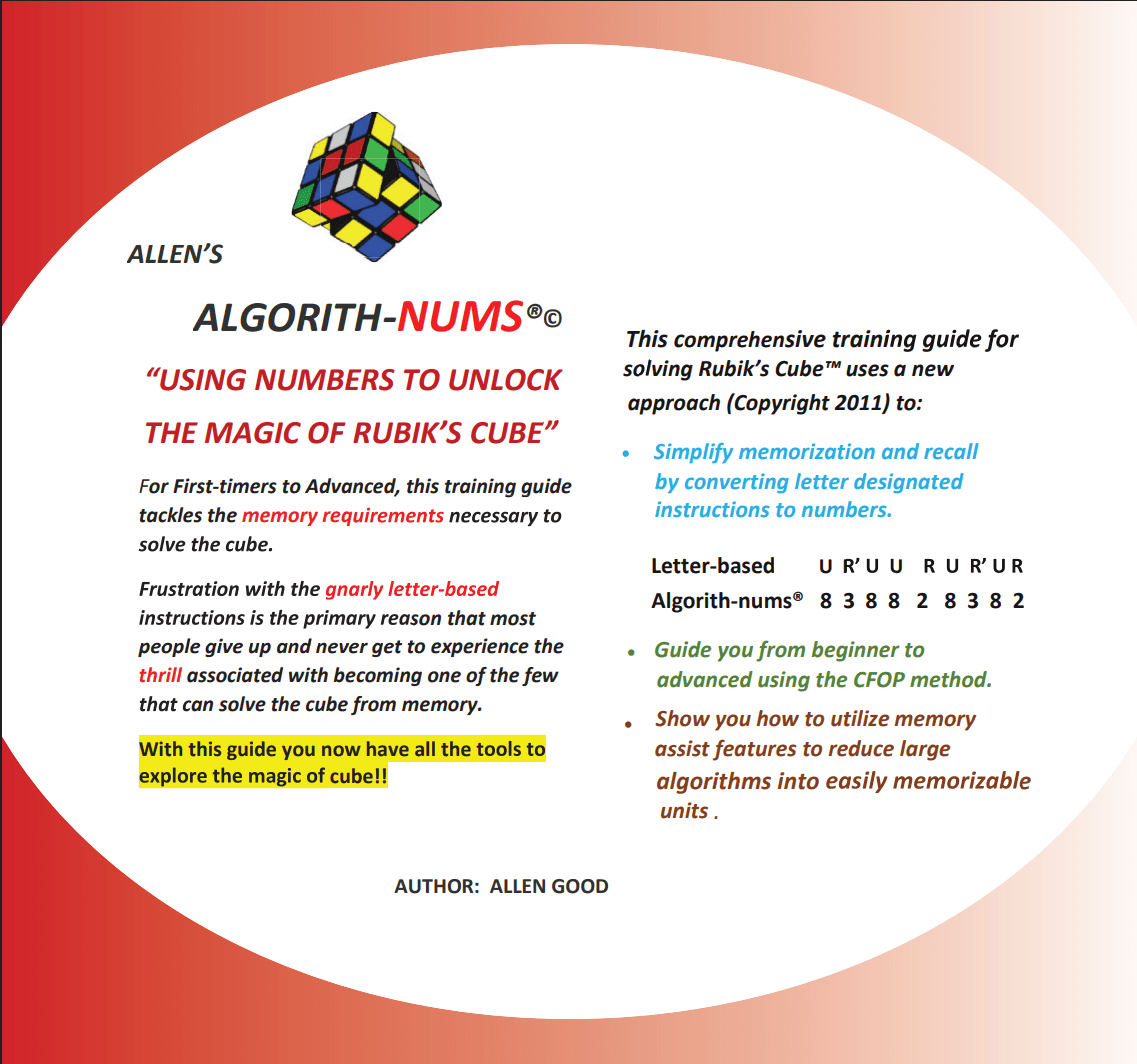 Rubik's Cube algorithm training book cover
