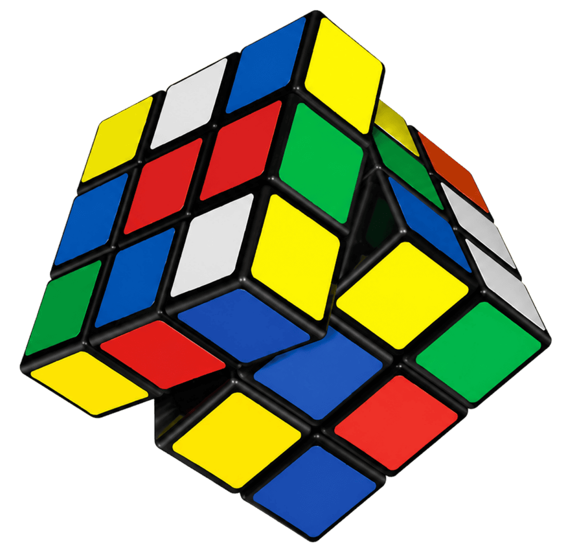 Partially solved Rubik's Cube on black